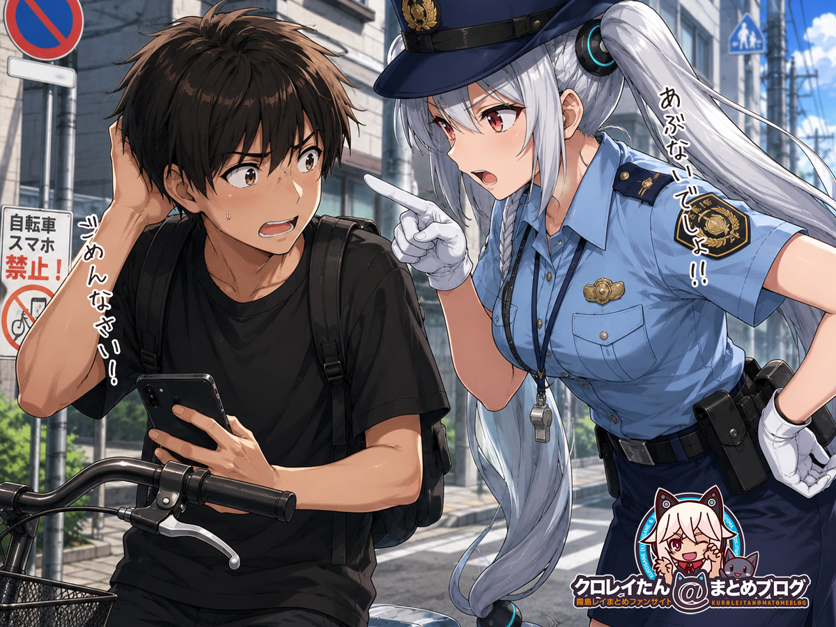 女性警官に呼び止められた少年のその後イラスト